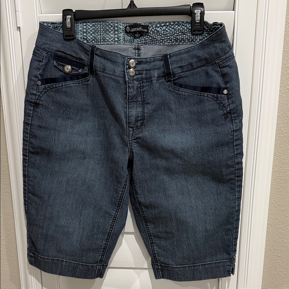Signature Studio Dark Blue Denim Bermuda Shorts